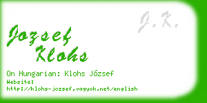 jozsef klohs business card